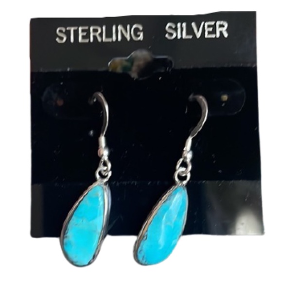 Vintage Jewelry - Sterling Silver Turquoise Stone High Grade Silver 925 earrings